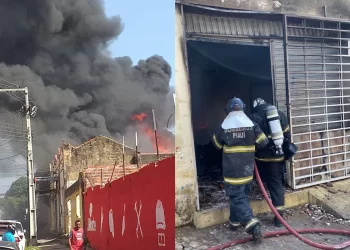 Incêndio de grandes proporções atinge loja no Centro de Teresina