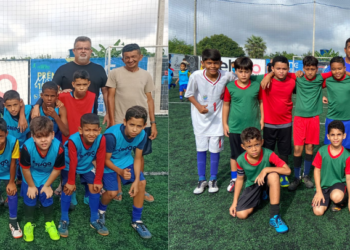 Jogo dos amigos Heitor Ravi e Heitor Fernandes entregam 70 cestas básicas em José de Freitas