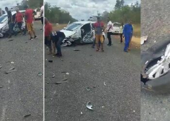 Motorista fica ferido após colidir carro com ônibus na PI-113 em José de Freitas