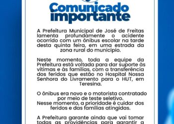 Prefeitura de José de Freitas garante a apuração criteriosa dos fatos sobre o acidente com ônibus escolar