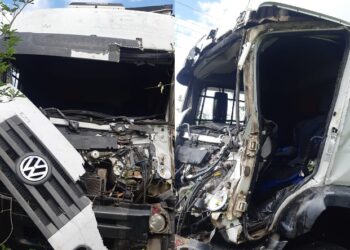 Acidente envolvendo dois caminhões e um carro deixa feridos em Inhuma