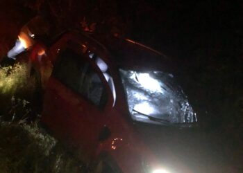 Carro tem frente danificada após colisão com cavalo na PI-366, em José de Freitas