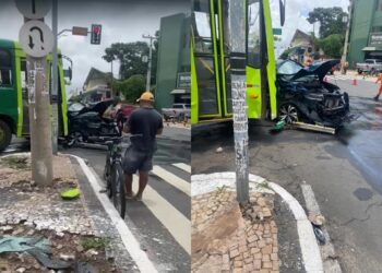 URGENTE: Colisão entre carro e ônibus deixa três feridos em Teresina